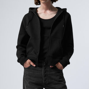 Fabricante de Ropa, Sudadera con Capucha Corta Personalizada de Lujo con Cierre, OEM de Fábrica - Product Image 2