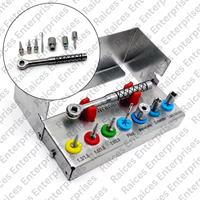 Kit penghilang implan gigi, Set Expander tulang dengan kunci Ratchet, kunci pas rusak, penghilang & pengangkat osteoom untuk operasi implan