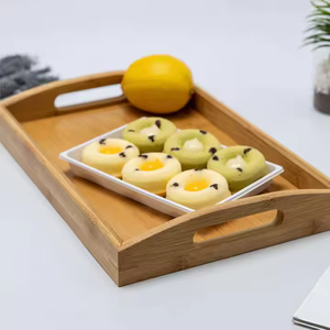 Bandeja de madera personalizada de fábrica Servicio de desayuno Bandeja natural de Crescent Crafts - Product Image 5