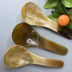 Cuillère à corne de buffle Cocktail Muddler Cuillère à mélanger Cocktail Home Bar Outils Ensemble pour couleur noire naturelle FCrom Falak World Export - Product Image 1