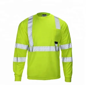 Özel % 100% pamuk örme iş gömlek iş giysisi 20 adet yansıtıcı yüksek görünürlük güvenlik Hi Vis Polo GÖMLEK