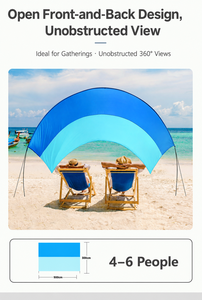 Tenda <span class=keywords><strong>da</strong></span> Spiaggia a Montaggio Automatico ad Energia Eolica UPF 50+ Portatile Resistente al Vento Montaggio Rapido Riparo dal Sole per Campeggio e Barca - Product Image 4