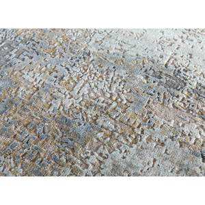 พรมทอมือลายพิมพ์นามธรรม Uvenuti ทำจากขนสัตว์และไหมไผ่ สีเทาและสีดำ-LRB-1550 สำหรับใช้ในบ้าน - Product Image 3