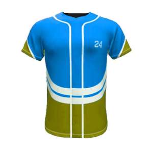 Chemises simples de baseball à impression personnalisée Maillot de baseball bleu Ensemble de baseball de sublimation pour hommes Prix bon marché - Product Image 6