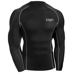 Camiseta Deportiva Transpirable Lisa al por Mayor para Hombre, Camiseta de Compresión para Gimnasio, Fitness, Culturismo y Entrenamiento - Product Image 2