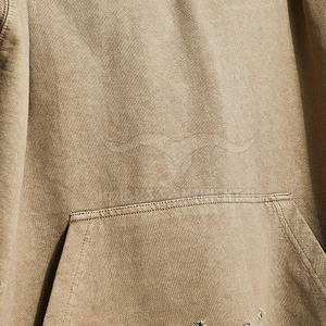 Style de rue personnalisé surdimensionné Distressed Hoodies Blank Plain Sweats à capuche en détresse d'hiver pour hommes - Product Image 4