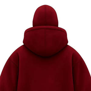 Sweat à capuche double couche à fermeture éclair intégrale, logo personnalisé brodé, 100% coton, qualité supérieure, style ninja, sweat à capuche de gangster - Product Image 3