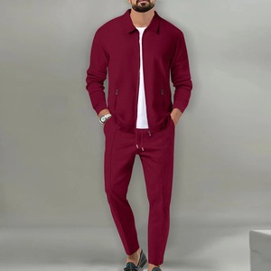 Combinaison gaufrée pour hommes la plus vendue pour l'hiver, ensemble veste et pantalon de couleur unie, sept couleurs, S-3XL 100% coton, polaire, style de rue pour hommes - Product Image 2