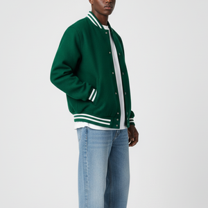 Veste de baseball en toile 100% laine pour homme de haute qualité, vêtements de rue vierges, impression personnalisée, imperméable, coupe-vent, hiver, varsity - Product Image 3