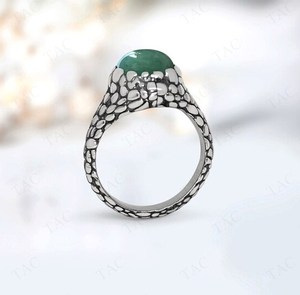 Bague en argent sterling 925 massif de forme ovale avec pierre de fraise, design unique, cadeau pour anniversaire, mariage, fête, design turc pour femmes - Product Image 3