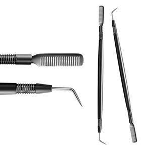 Outils d'extension de cils en acier inoxydable plasma noir, marque privée, avec rainures, outil de levage d'extension de cils pointus par Bahasa Pro - Product Image 6