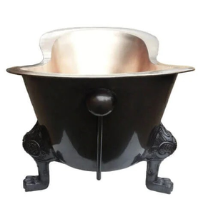 Antique Copper Free-Standing Double <b>Slipper</b> Hot Tub Budget-Friendly Adult <b>Bathroom</b> Accessory with Lid Fresh Arrival 99% Copper - Product Image 4