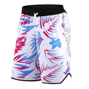 Pantalones cortos de baloncesto de poliéster 100% de alta calidad para hombre, cintura media, secado rápido, transpirable, cierre elástico, calle alta, Color sólido - Product Image 1