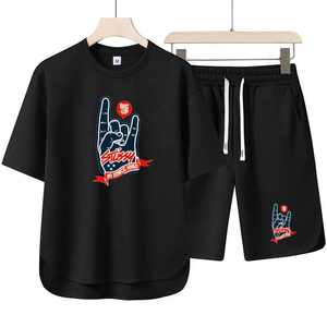 2025 ensembles courts pour hommes vêtements décontractés été homme 2 pièces ensemble costumes de sport pour hommes chemises et Shorts hommes ensembles salle de sport - Product Image 5