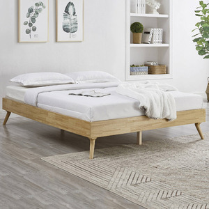 Nordic Modern Style Trundle Platform Bed With Storage 1.8 & 1.5 Meters Bedroom Furniture Simple Bed Frame Wooden Bed - Product Image 2