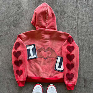 ชุดสเวตเชิ้ตโอเวอร์ไซส์และกางเกงขายาวทรงตรงพิมพ์ลายตัวอักษรสำหรับ100% ลำลองชุดวอร์มสองชิ้นสำหรับทุกเพศ - Product Image 1