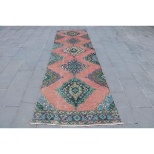 พรมวินเทจขนาด 3.5x12.1 ฟุต พรมตุรกี พรมโมร็อกโกสีแดง ทำจากขนสัตว์ - Product Image 1