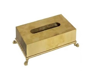Boîte à mouchoirs en alliage métallique plaqué or de luxe avec fonction de suspension écologique pour la maison et l'hôtel - Product Image 2