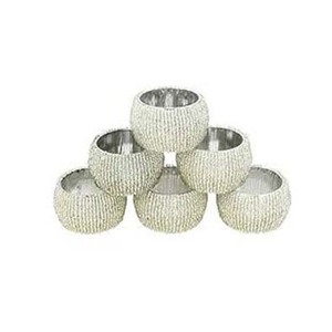 แหวนผ้าเช็ดปากบนโต๊ะอาหารดีไซน์ลายนูนทำจากเรซินสีขาวรูปดาวปลาสำหรับตกแต่งงานเลี้ยงงานแต่งงานดีไซน์นูน - Product Image 3