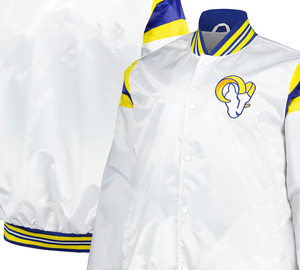 Veste universitaire blanche en satin à boutons-pression pour hommes Veste universitaire Vestes pour hommes - Product Image 6