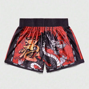 กางเกงขาสั้นมวยไทยสำหรับผู้ชายและผู้หญิงกางเกงขาสั้นสไตล์สตรีทปรับแต่งได้ขนาดเอง MMA สำหรับฟิตเนสกางเกงเทควันโด - Product Image 1