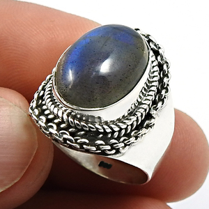 Premium Top Quality Natural Labradorite Gemstone 925 Sterling <b>Silver</b> Oval Shape <b>Chunky</b> <b>Ring</b> Bohemian Handmade Jewelry Suppliers - Product Image 4