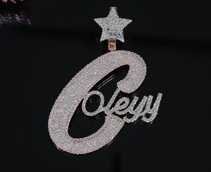 Colgantes y dijes de letras de Hip Hop totalmente helados, diamantes de moissanita de oro macizo de 10kt con certificación GIA para fiestas - Product Image 1