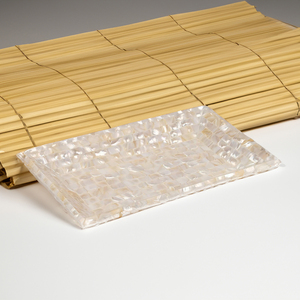 Bandeja decorativa respetuosa con el medio ambiente hecha a mano de alta calidad de lujo con incrustaciones geométricas de perlas de Madre de Vietnam para cafetería Hotel - Product Image 3