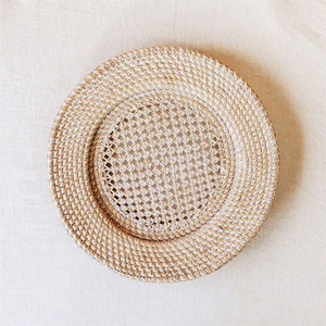 Assiette de présentation en rotin écologique, assiette de salle à manger légère faite à la main, fabricant en gros du Vietnam - Product Image 3
