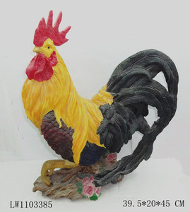 Statue de coq alpha, grand modèle, pour décoration intérieure et extérieure, idéal comme cadeau, représentant un coq dans une ferme rurale au lever du soleil. - Product Image 2