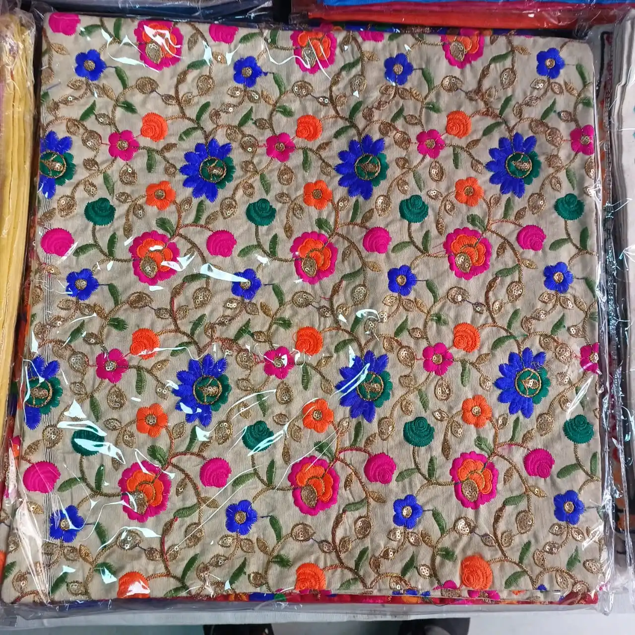 Sarung bantal penutup karat berbahan sutra bordir gajah India etnis tradisional untuk kerja brokat CC-1122024SR3 grosir
