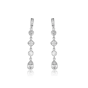Pendientes de Plata de Ley 925 Chapados en Oro con Circonita Cúbica para Mujer, Regalo de Boda - Product Image 3