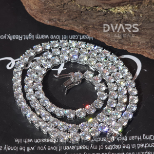 Collar de Tenis de Lujo Unisex con Moissanita VVS de 4 mm, Plata 925, Chapado en Oro de 18K, Cadena de Eslabones, Pasa el Test de Diamantes, Regalo - Product Image 5