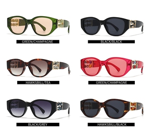 แว่นกันแดดทรงรีแฟชั่นย้อนยุค เลนส์สีสันสดใส สำหรับผู้ชาย รับทำโลโก้ กรอบทรงแปลกตา ป้องกันรังสียูวี 400 ป้องกันแสงสะท้อน เหมาะสำหรับขับรถ ใช้ได้ทั้งผู้ชายและผู้หญิง ขายส่ง - Product Image 5