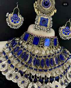 Último nuevo diseño personalizado compromiso afgano Kuchi hecho a mano conjunto de joyería de acero inoxidable para mujeres fiestas de boda de moda gran - Product Image 2