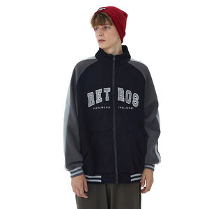 Chaqueta Bomber Varsity de Poliéster/Algodón para Hombre, Nueva, Elegante, Ligera, con Cuello Alto, Letras, Impermeable y Transpirable - Product Image 6