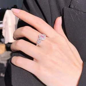 Bague en or 18 carats avec diamant en forme de cœur de 0,5 ct, plaqué rhodium, bijoux fins pour femme, idéale pour mariage, fiançailles, soirée, excellente idée cadeau - Product Image 1