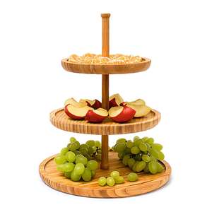 Support de gâteau arrondi décoratif en bois support de service de gâteau pour la fête d'anniversaire support de service de gâteau célébration de fête de mariage - Product Image 1