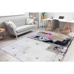 Tapis Banksy Angel Boy : Tapis d'appoint antidérapant, tapis imprimé, tapis doux non tissé - Product Image 3
