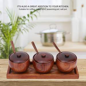 Premium Wooden Serving Spoon & Tray Set with Eco-Friendly <b>Foldable</b> Cruet Pot for Modern Home <b>Kitchen</b> Countertop Use - Product Image 3