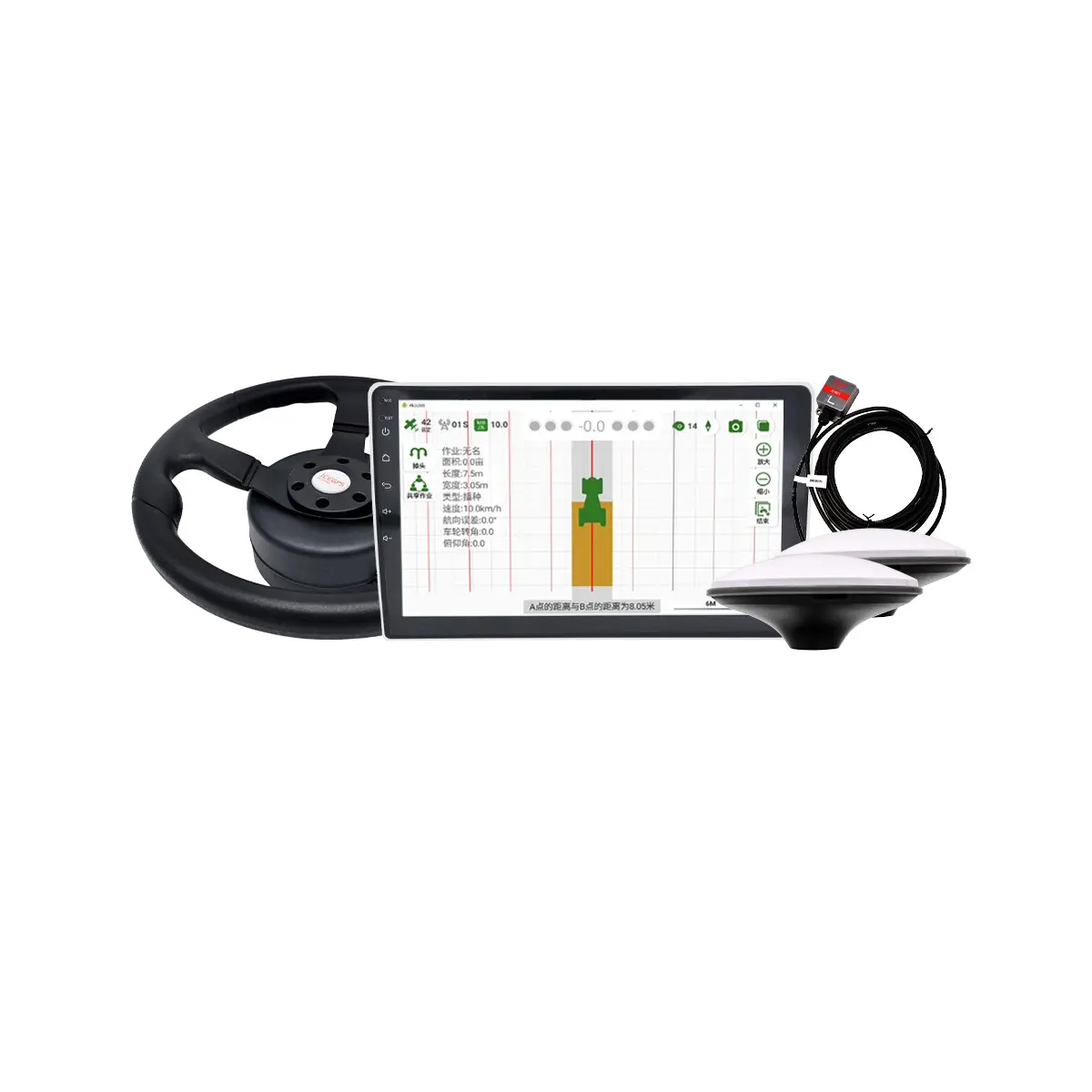 Sistema di pilota automatico agricolo avanzato-RTK GNSS Auto sterzo per trattori, 10.1 "Touchscreen, mappatura intelligente del percorso