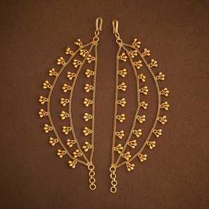 Chaînes de cheveux et de pompons en alliage argenté faites à la main pour femmes avec perles synthétiques - Matil 155872 pour occasions de mariage - Product Image 1