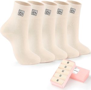 Calcetines de algodón elásticos hasta el tobillo para mujeres y niñas, 10 pares de calcetines de punto ligeros de corte bajo en blanco y negro, parte inferior con logotipo personalizado - Product Image 1