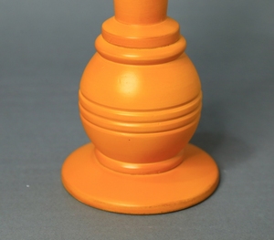 Candelabro de madera hecho a mano en forma de jarrón, color naranja, candelabros de madera con mango, MOQ bajo, fabricante personalizado, venta directa de fábrica - Product Image 2