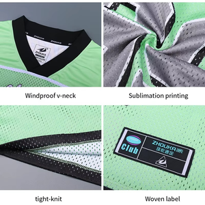 Camiseta de fútbol Retro de malla de poliéster de alta calidad personalizada 2025, camiseta cuadrada de gran tamaño, ropa informal recortada, camiseta de fútbol americano - Product Image 4