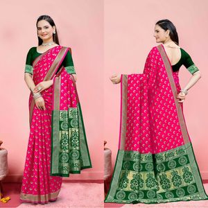 Indien Banarasi doux soie Saree Zari tissage belle tenue traditionnelle, y compris des pièces de chemisier pour les mariages prix de gros - Product Image 6