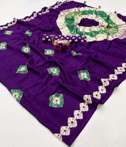 Excellent Quality Crape <b>Satin</b> With Ajrak Printed <b>Sarees</b> Manufacturer And Supplier From Surat At Lowest Rate - Product Image 3
