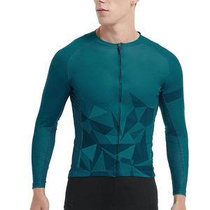 Camisetas de ciclismo con logotipo personalizado, jersey de ciclismo de manga larga, 100% poliéster, ropa de ciclismo de malla transpirable - Product Image 2