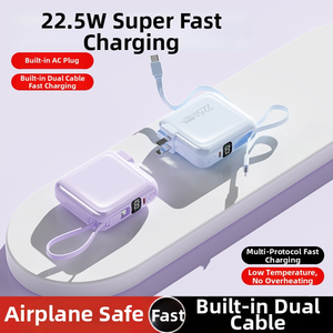 Chargeur portable 2-en-1 ultra-rapide 10000 mAh avec câble Type-C intégré et prise secteur 22,5 W <span class=keywords><strong>pour</strong></span> <span class=keywords><strong>iPhone</strong></span> - Product Image 6