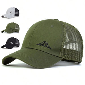 Casquettes unisexes réglables en toile de coton 100%, filet de baseball, broderie de chaînes de montagnes décontractées, chapeau de protection solaire d'extérieur, printemps - Product Image 1